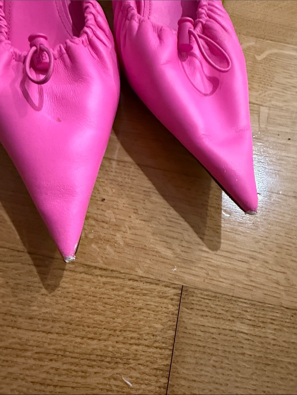 Balenciaga Bright Pink Pointed-Toe Slip-On Mules - Picture 6 of 7